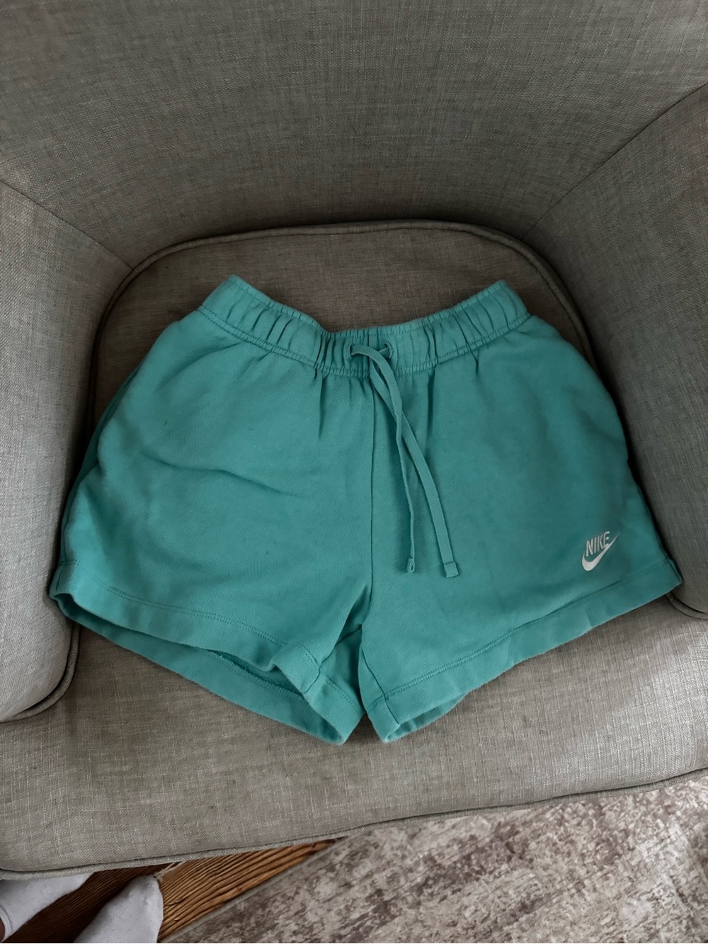 Nike Women's Teal Drawstring Athletic Shorts